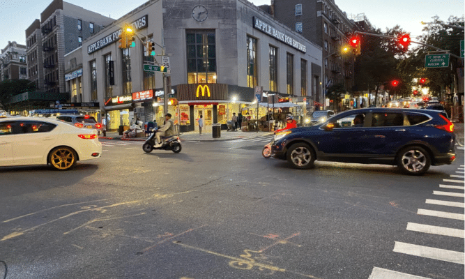 McDonalds and intersection. Washington Heights homeless hotspot. Photo by Christopher Valentin