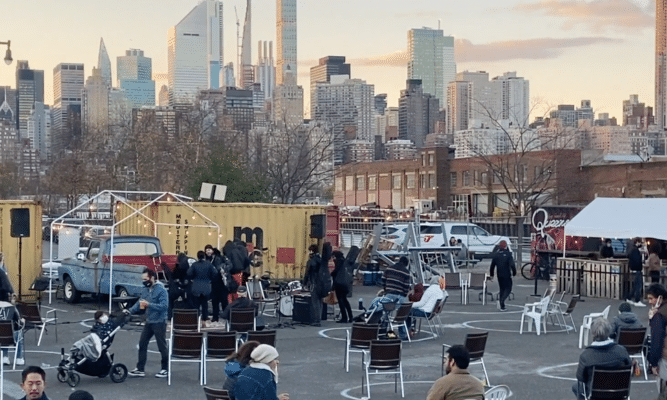 Queens arts group opens a parking lot to music.
