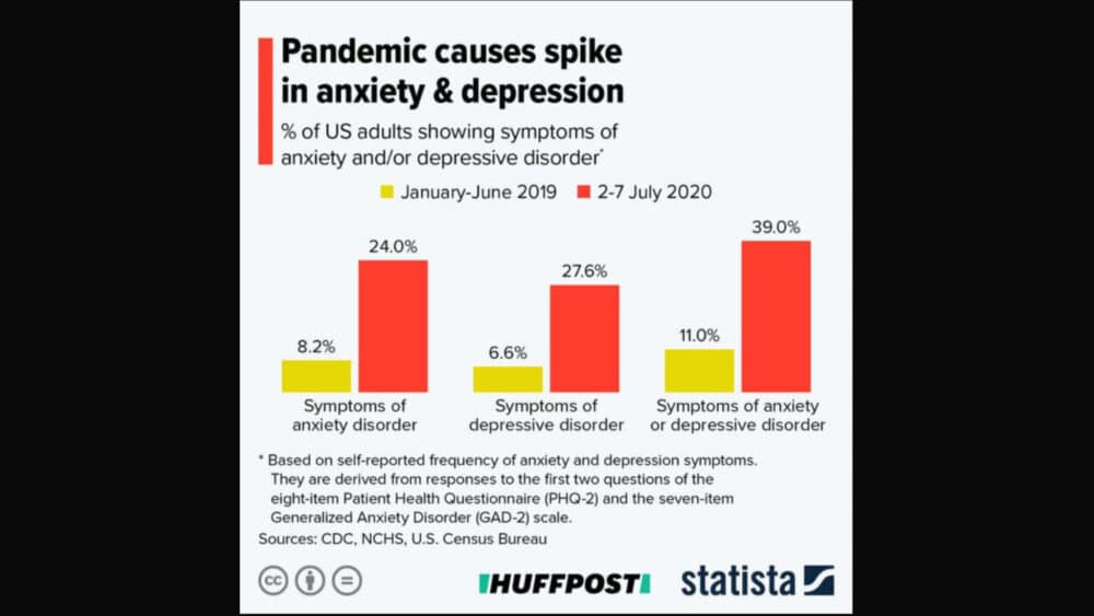 Stats about anxiety and depression during the pandemic in the US