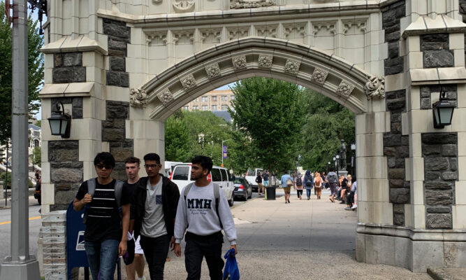 Students on the City College of New York Campus