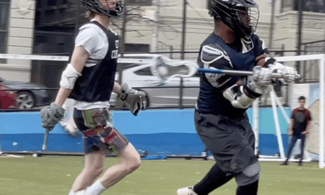 Two CCNY lacrosse players at City College