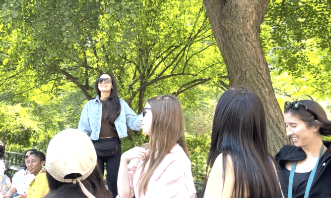 Brianna Joie talking to City Girls Who Walk
