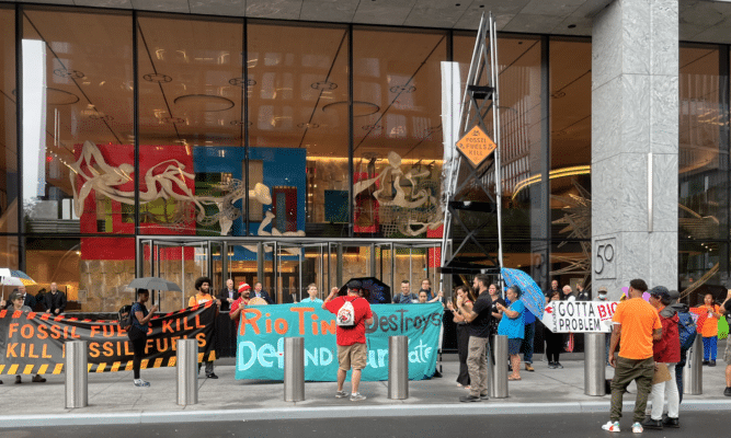 Climate Protestors outside of Hudson Yards
