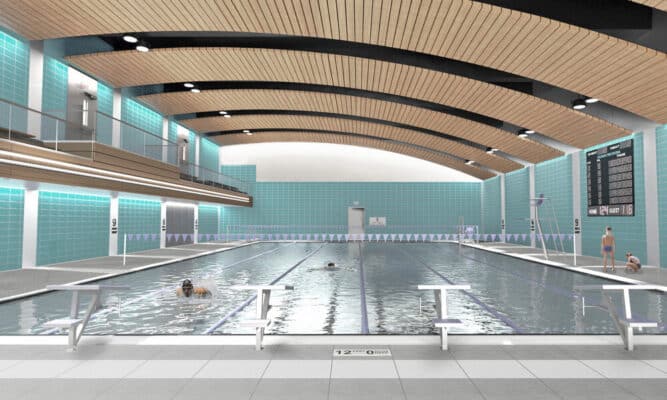 Design of the new pool at City College Harlem, New York