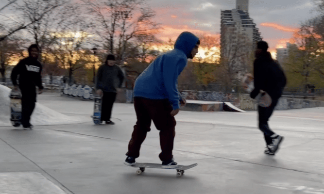 Skateboarders in Astoria Park