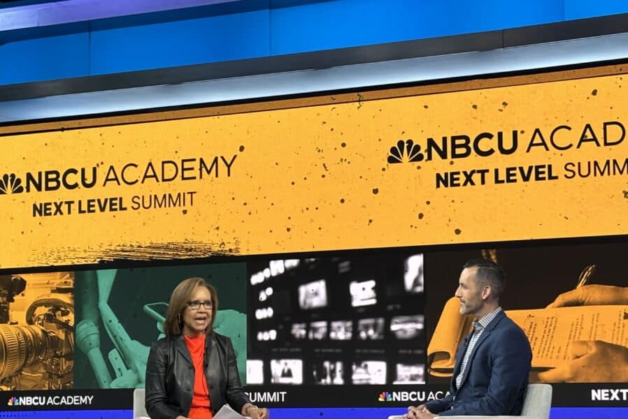 CNBC Health Care Reporter Bertha Coombs, and Adobe Global Director of Education, Learning, and Advocacy, Brian Johnsrud speaking at the Empowering Tomorrow's Leaders with The Edit panel