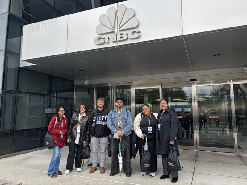 2024 NBCU Academy Fellows from The City College of New York at CNBC headquarters in New Jersey.