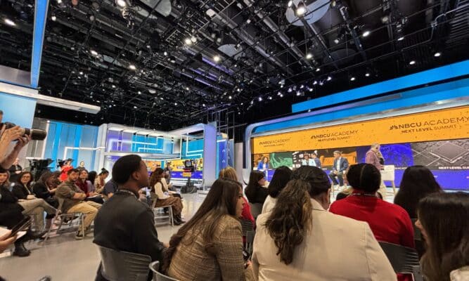Live audience of students at the CNBC headquarters in Englewood Cliffs, New Jersey.