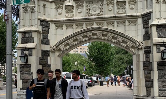 Students on the City College of New York Campus