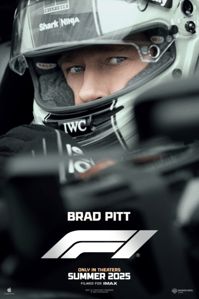 Still from Formul 1 movie showing Brad Pitt