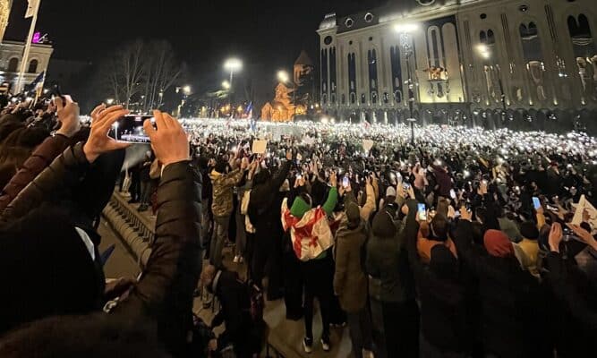 Protest in Tiblisi, Georgia