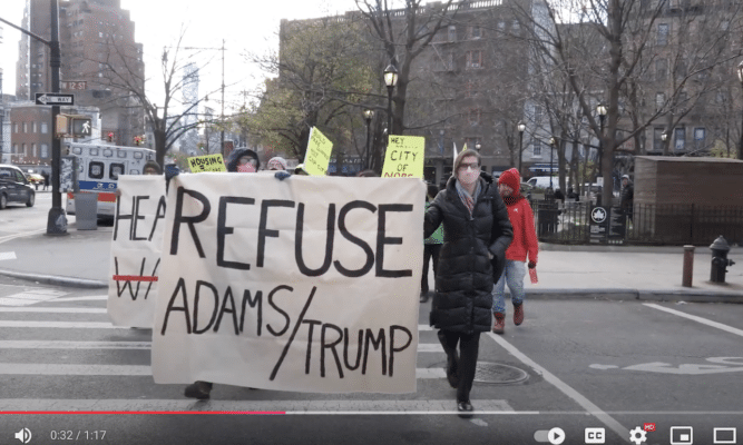 Screen shot of AIDS protest