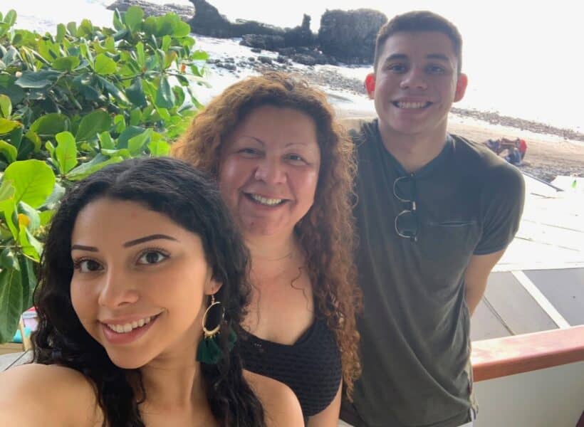 Three members of a family