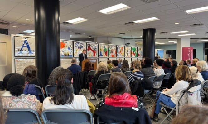 Audience at the City College of New York Look ing at the Apocalypse Series