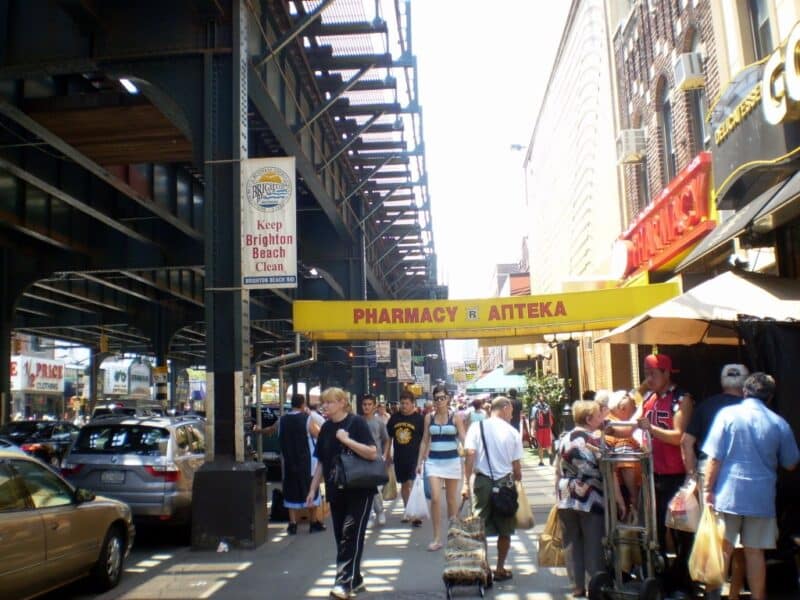 Stores in Brighton Beach. Photo in Public Domain