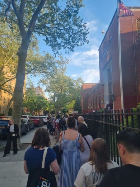 Line waiting to get into AOC town hall