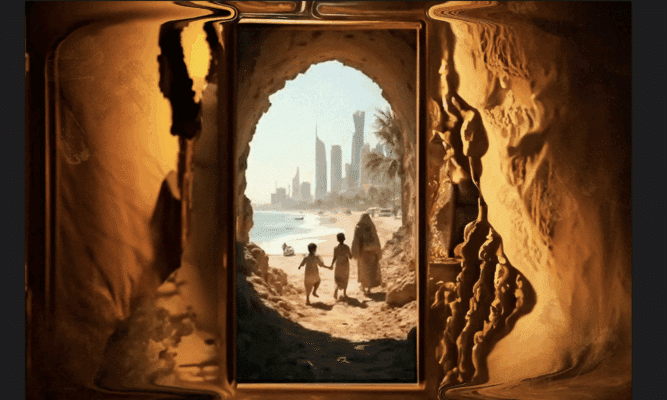 Screen grab from Trump AI Gaza Video