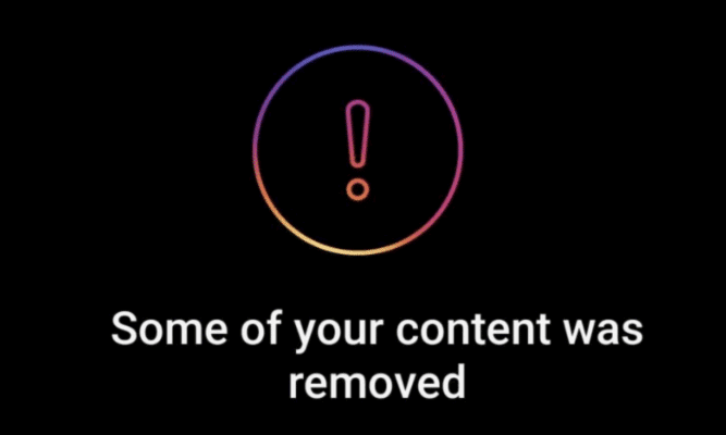 Some of your content was removed