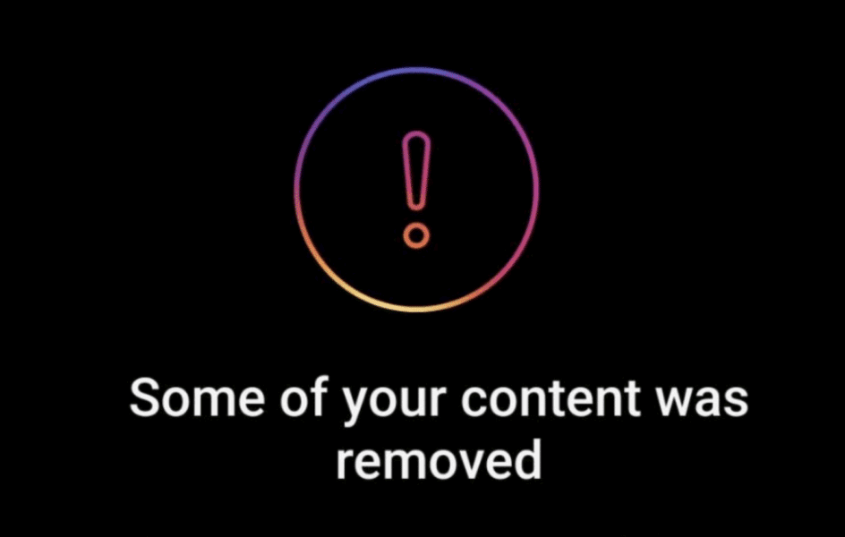 Some of your content was removed
