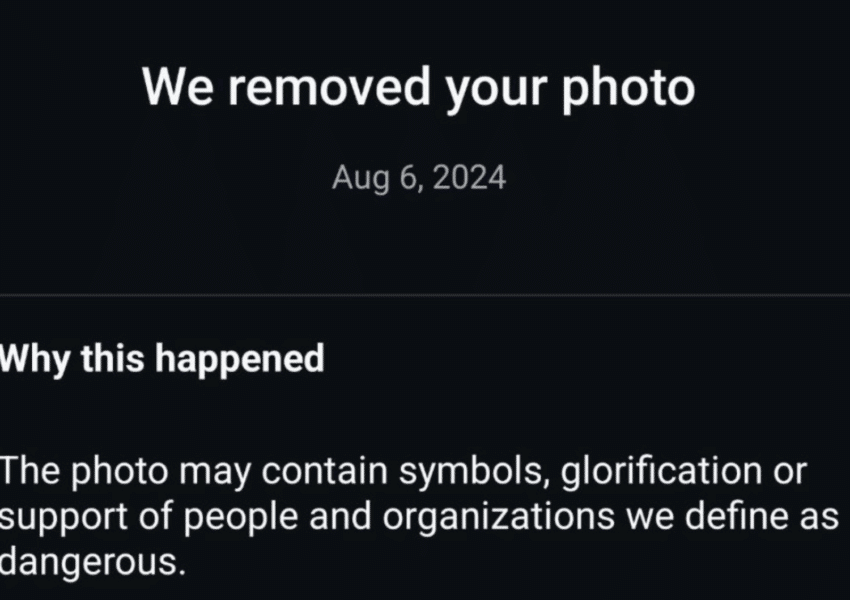 Notice from Instagram. We removed your photo 