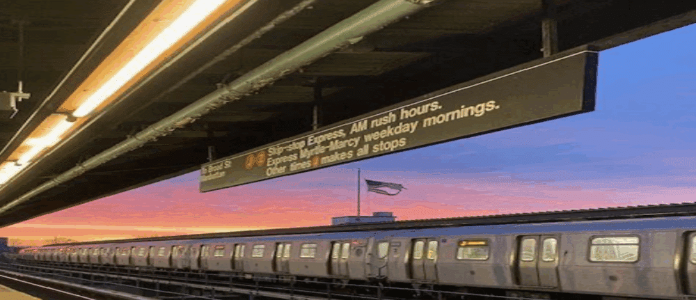 J-Train at Woodhaven Blvd. subway station. Photo by Elizabeth Marquez