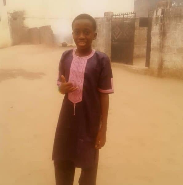 Seven-year-old Abubakary Bokum Jallow in The Gambia after he was shipped.
