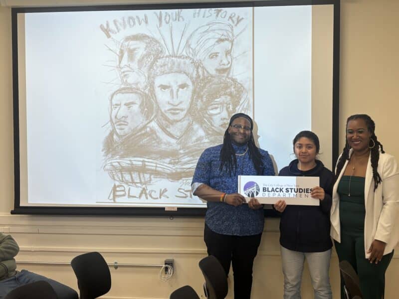 Professor Emanuel Lauchaud, Stacy Rivera and Dr. Jervette Ward.