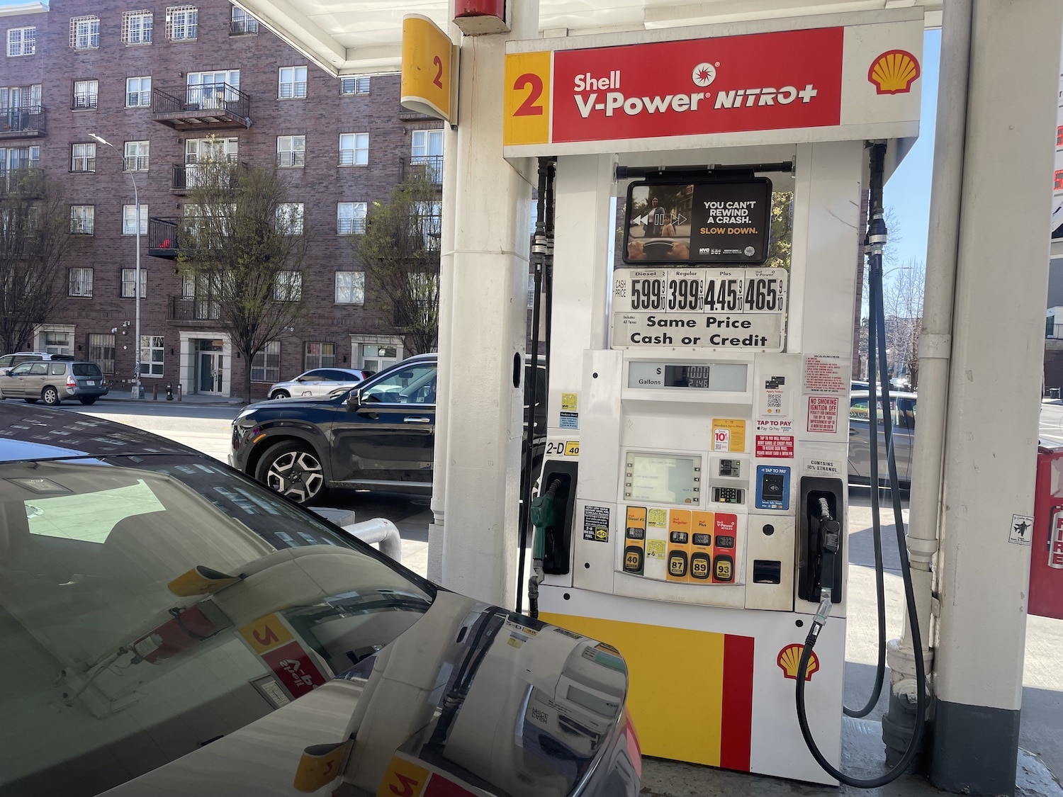 Gas pump at Bedford Stuyvesant Shell Station. Photo by Joan Andre.