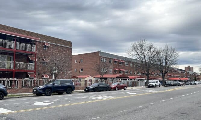 Brick homes in Clason Point, Bronx. Photo by Alexander Chavez.