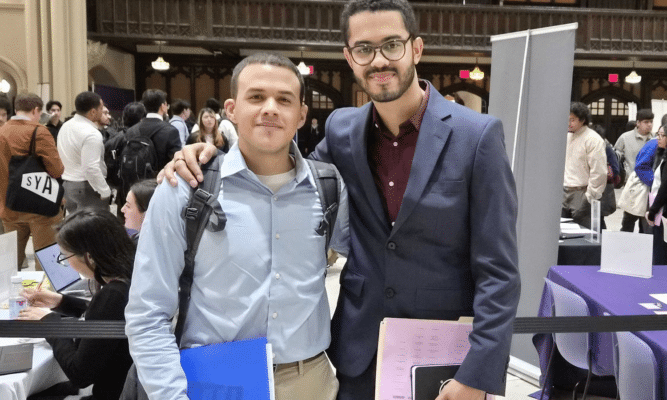 Eliu Aponte and Eduardo De Leon at the job fair.