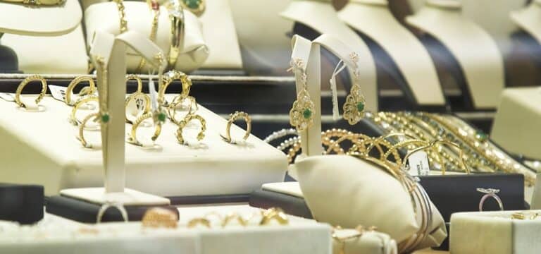 Jewelry in store window