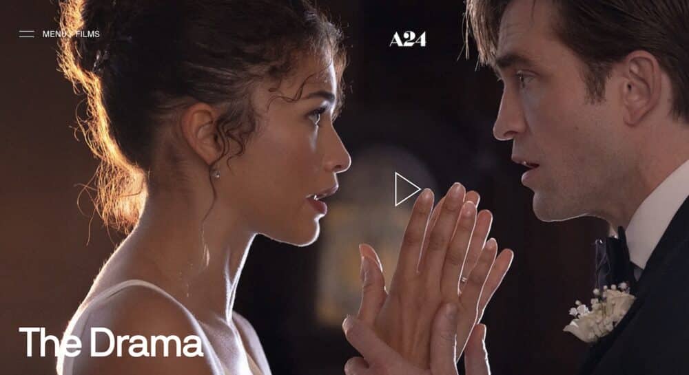 Zendaya and Robert Pattinson The Drama Screenshot form A24