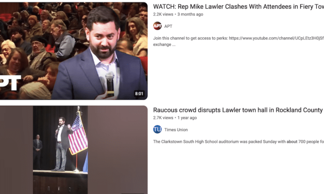 Screen shot of videos Votes Give Lawler Tough Time at Townhalls