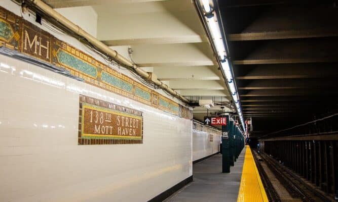 Mott Haven subway station.