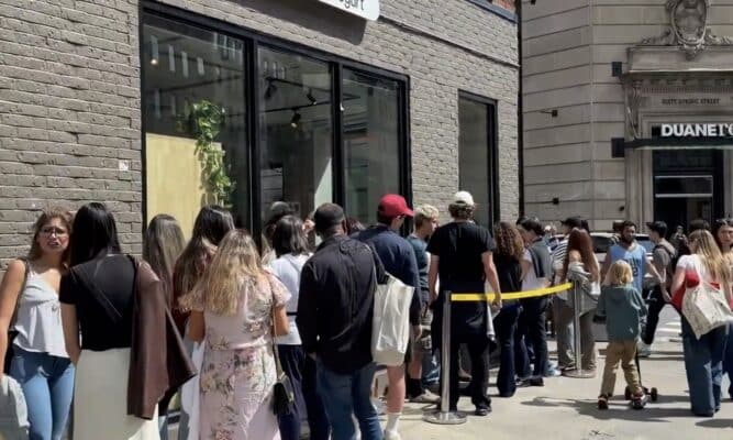 People standing in Line for Frozen Yogurt. Photo by Victoria Kulikova